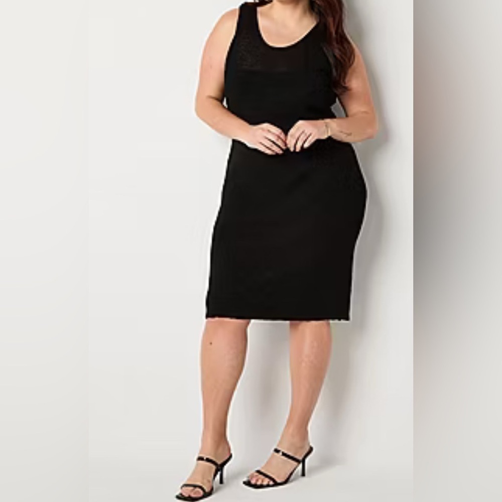 Bold Elements Womens Plus Sleeveless Bodycon Dress